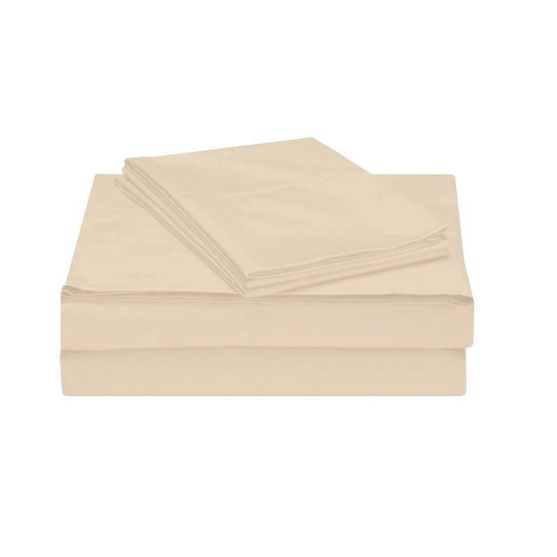 Ensemble de draps 1500 fils, Lit double, Beige