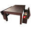Table de billard convertible 7 pi avec dessus de salle à manger, bancs de rangement et accessoires complets RICH BLUE-36868715