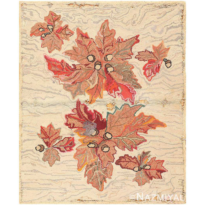 Tapis à crocheter américain antique de petite taille