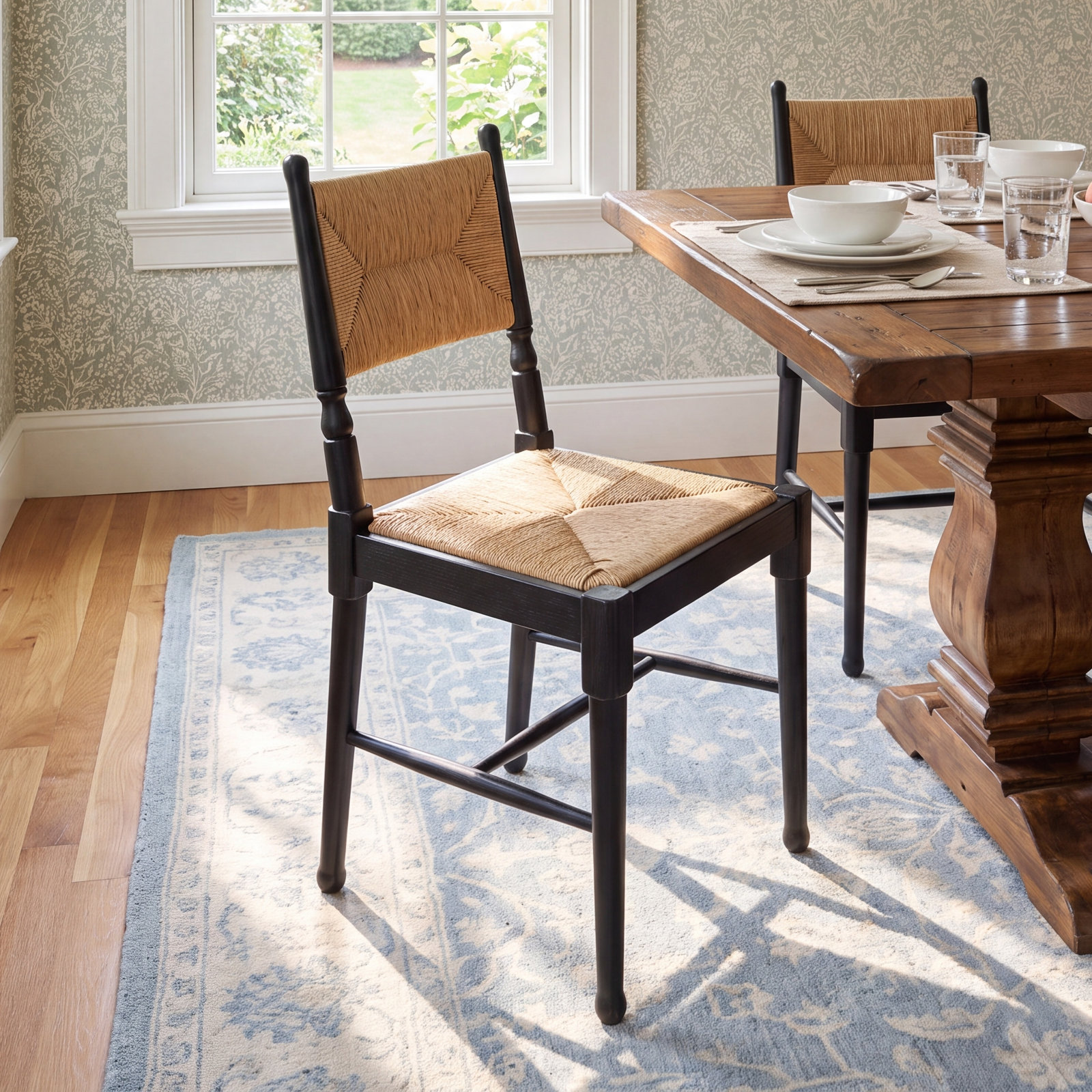 Fayth Side Chair, Stained Black Ash/Natural