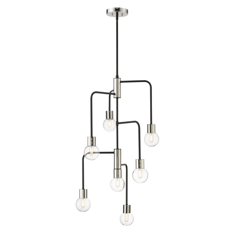 Dasher 7 - Light Dimmable Tiered Chandelier, Polished Nickel