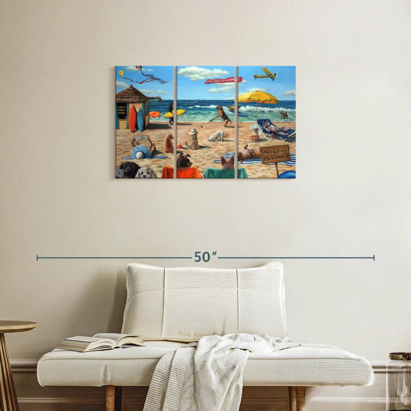 Chien de plage, H 20 po x l 33 po