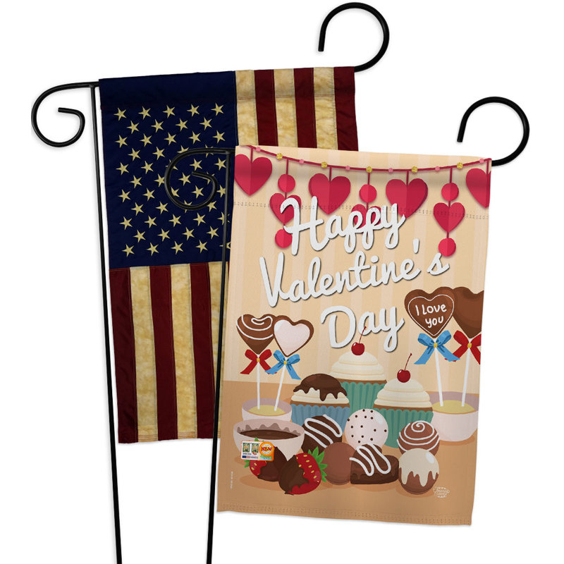 Drapeau de jardin en polyester 1 face 5 pi x 1 pi Sweet Valentines Day
