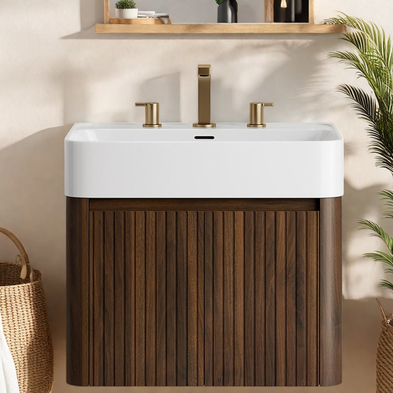 Wall Mounted With Solid Surface Top, 23.62