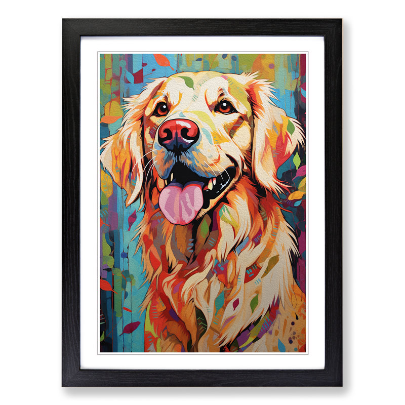Golden Retriever Modern - Framed Print