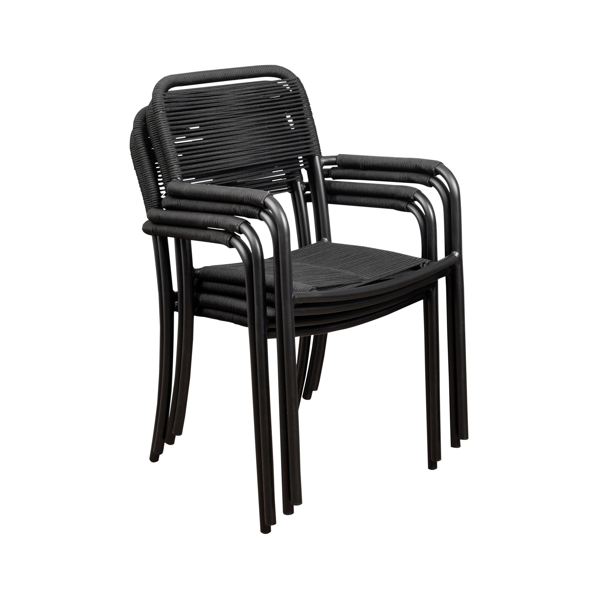 Brighton Premium All-Weather Wicker Outdoor Stacking Dining Armchair, Black