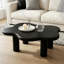 Table basse de 40 pouces en forme de nuage avec 4 pieds de table ronds, convenant aux salons, noir-129016705