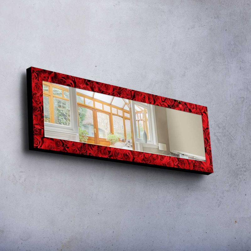 Élégant miroir décoratif avec cadre 100% bois de pin, 15,7 po x 47,2 po | Miroir en verre véritable (épaisseur: 0,2 pouce) | Peinture sur tissu élégante | Idéal pour le salon, la chambre à coucher et le vestibule