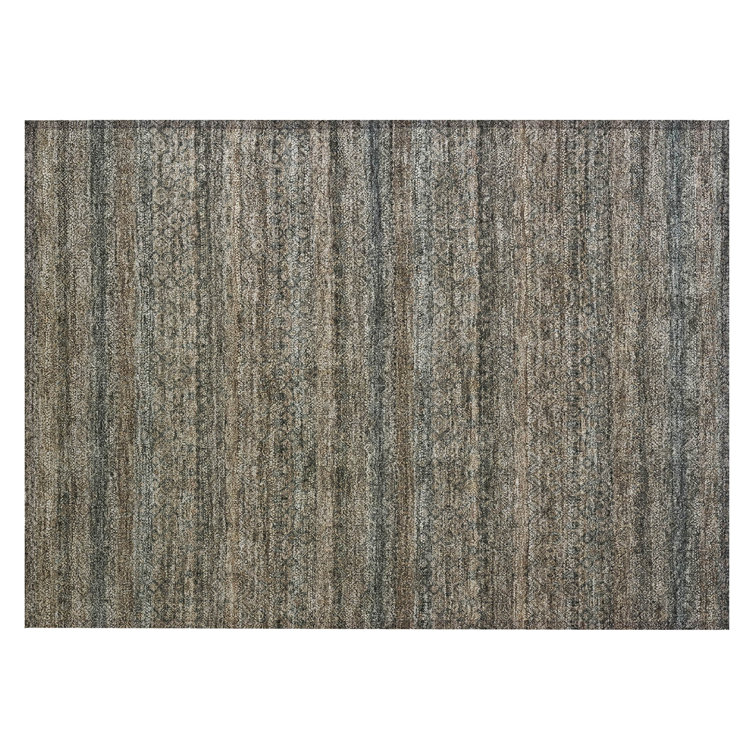 Machine Washable Indoor/Outdoor Xhevrie Chocolate Rug