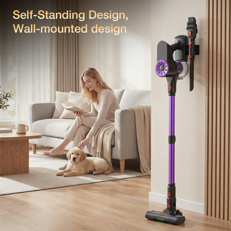 Aspirateur balai sans fil Maircle, aspiration puissante de 36 kPa, autonomie de 40 minutes, phare, aspirateur léger et autoportant pour la maison, les poils d'animaux, les tapis et les parquets.