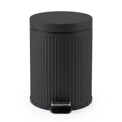 Petite poubelle ronde pour salle de bain et de cuisine 5L / 1,3 Gal - Couvercle à fermeture silencieuse - Mini-poubelle compacte