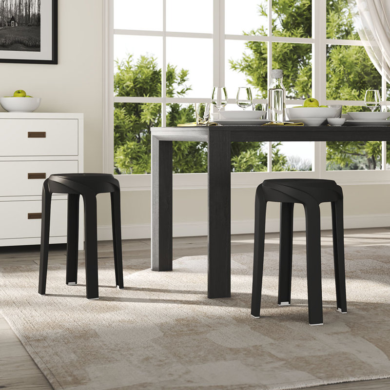 46cm H Upholstered Back Side Chair in Black
