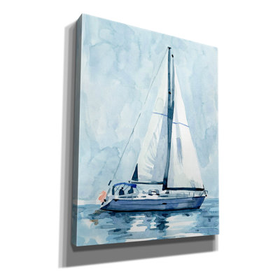  «Lone Sailboat 2» par Emma Caroline, art mural sur toile, 26 po x 34 po