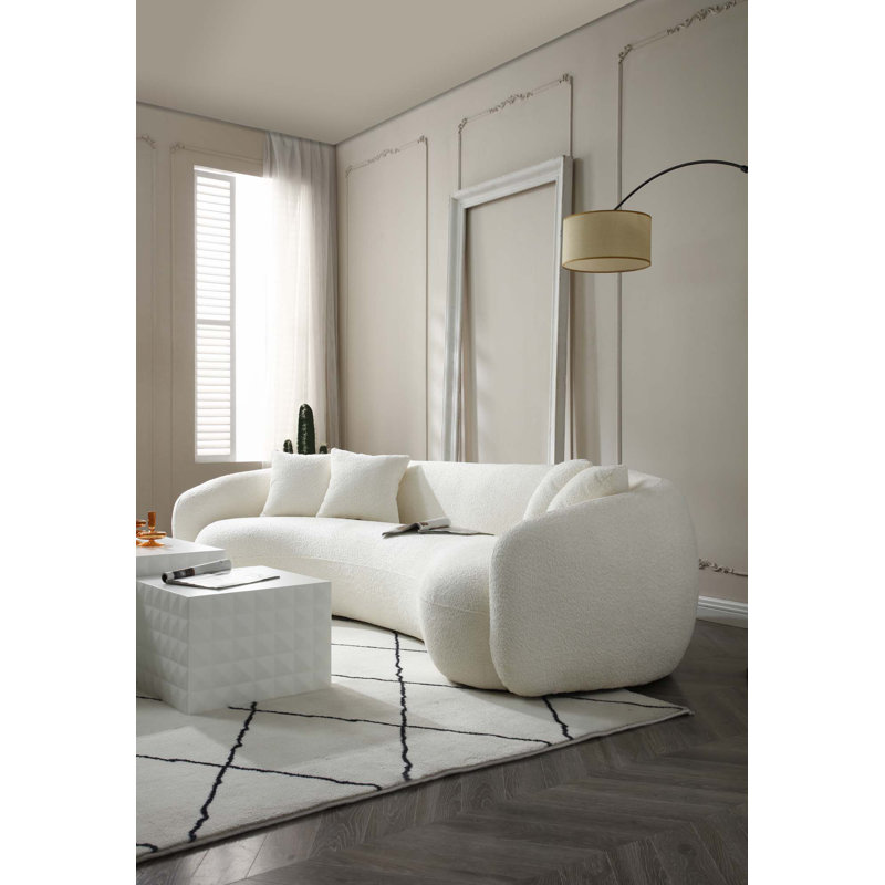 Canapé modulaire 102 pouces 5 places Boucle, Blanc