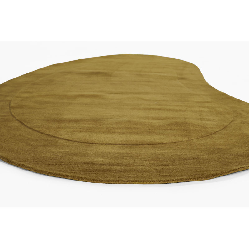 Jacquelyn Hand Tufted Wool Solid Tumeric Area Rug, Novelty 7'3" x 11"