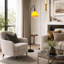 Lampe sur pied arquée 70 po Mid-Century avec table d'appoint, hauteur réglable, ampoule incluse