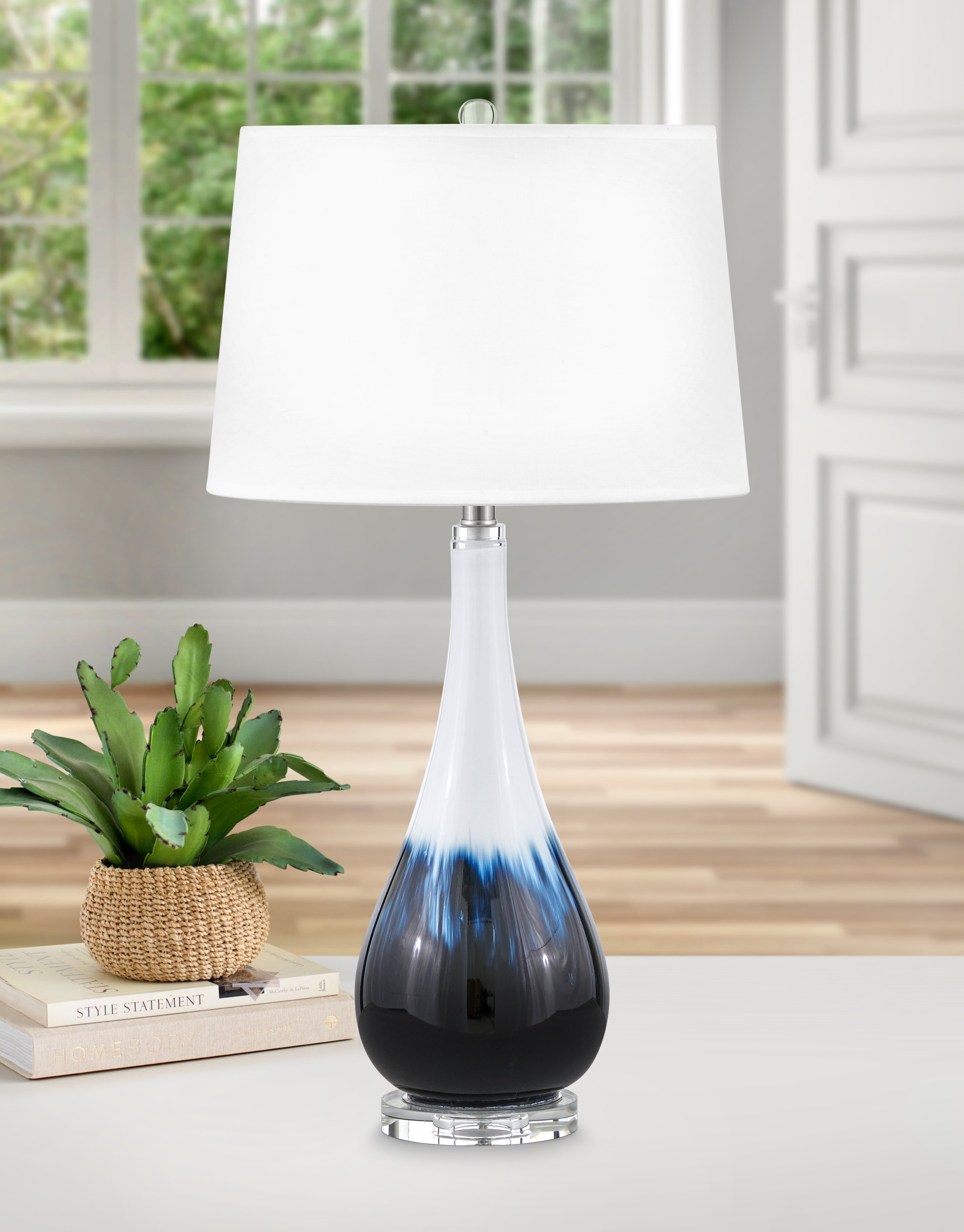 Medallion Lighting Glass USB Table Lamp | Wayfair