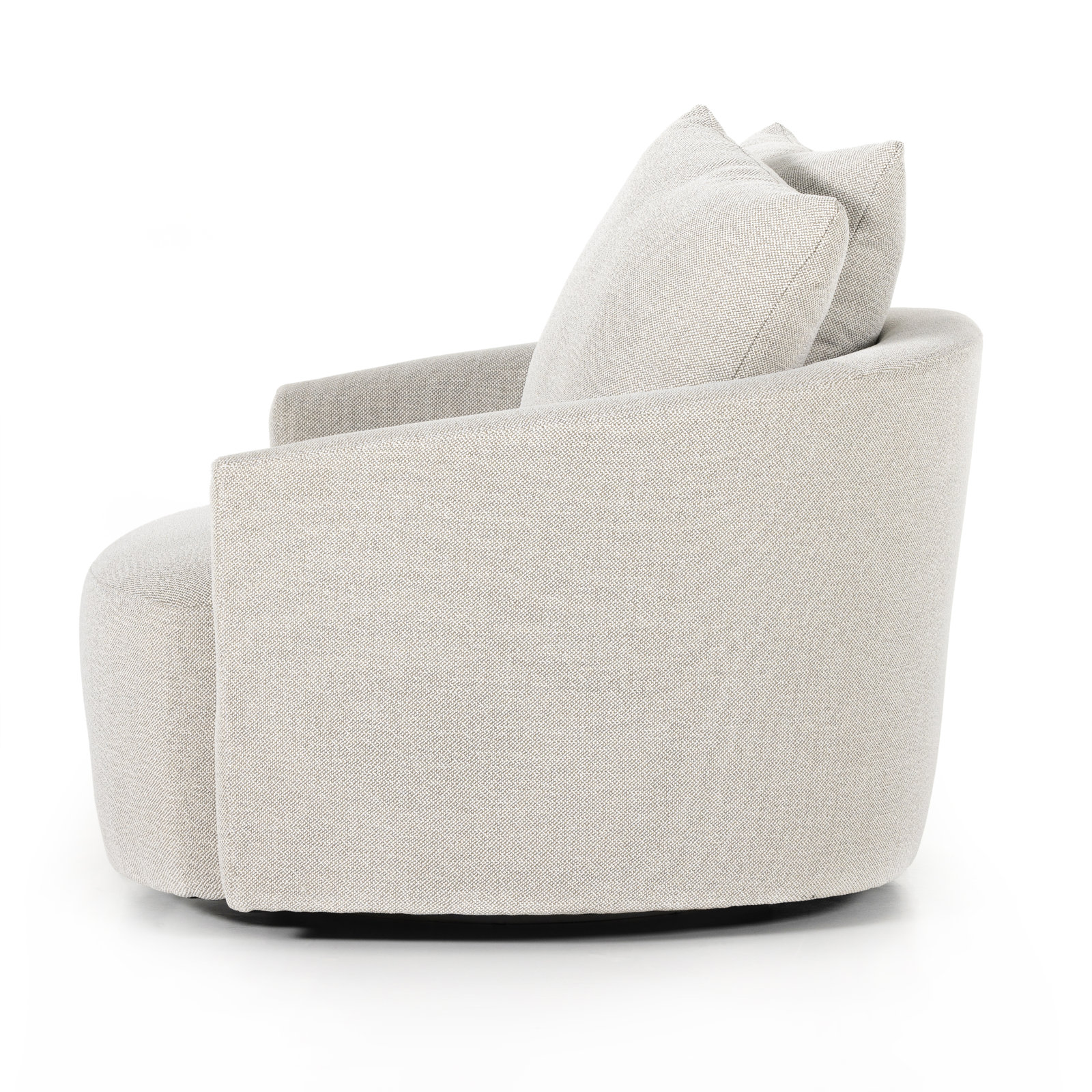 Chloe Oversized Upholstered Swivel Armchair , Delta Bisque Performance Weave