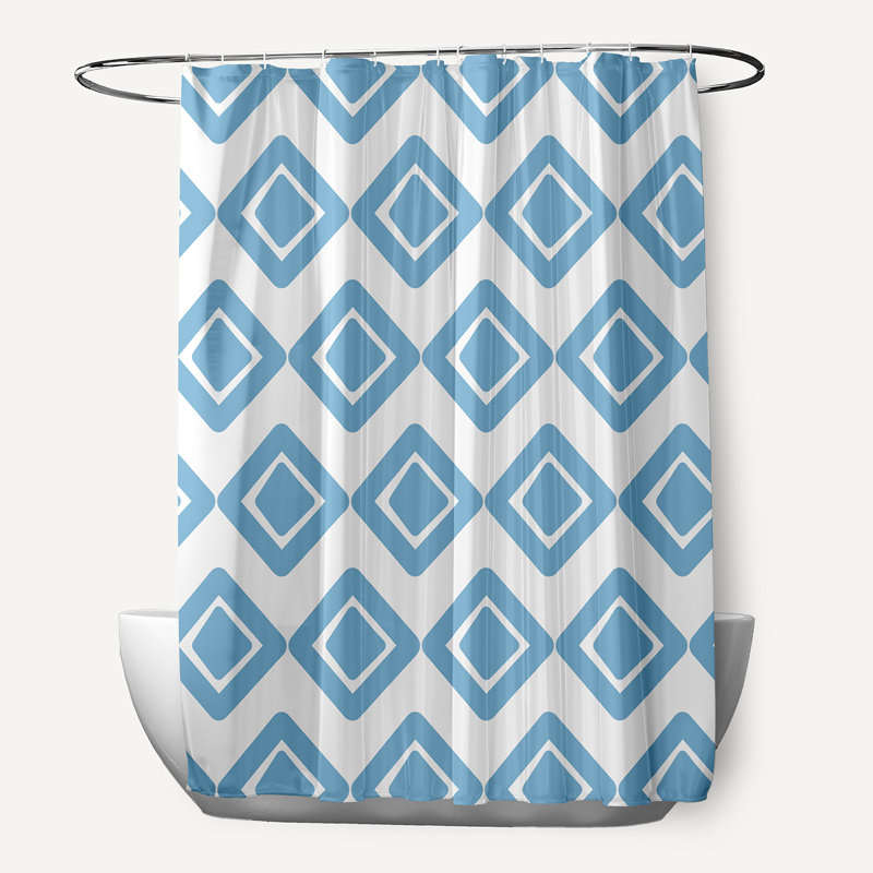 Rideau de douche simple hypoallergénique Ferrier Diamond, Bleu pâle