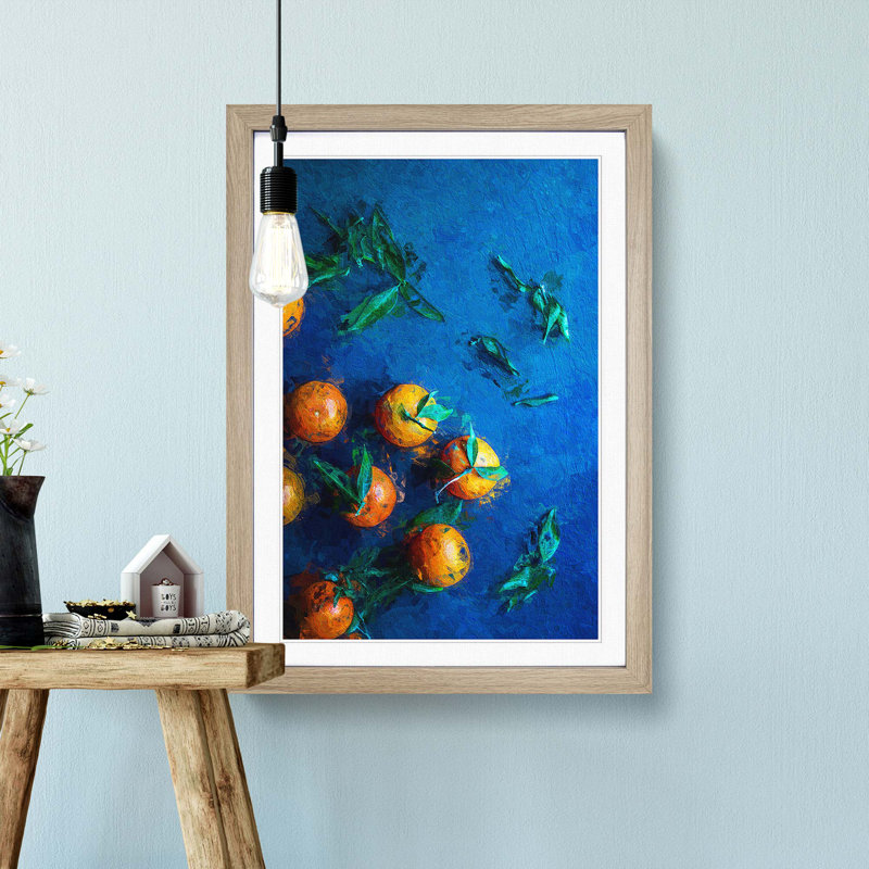 Fresh Oranges - Framed Print, 48cm H x 36cm W x 2cm D, Oak Framed
