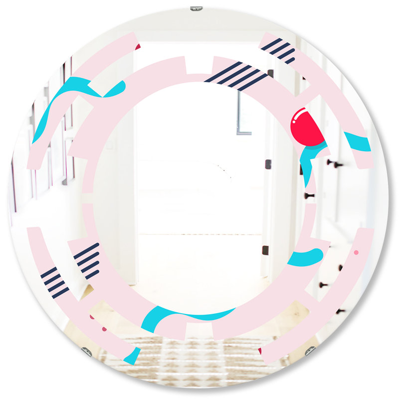 Miroir mural sans cadre à motif géométrique abstrait 3 space, 31,5 po x 31,5 po