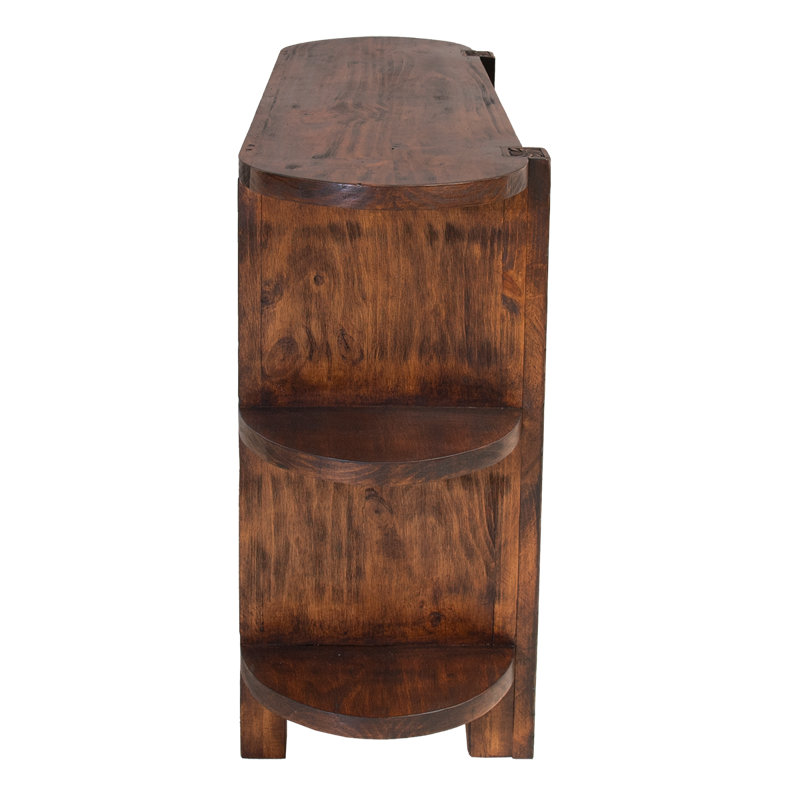 Croc Embossed Leather Buffet with Side Shelves