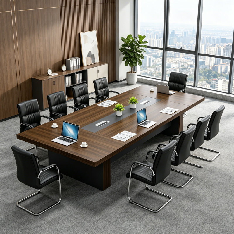 Table de conférence Searfoss, Brown, 29.53" H x 118.11" L x 51.18" D