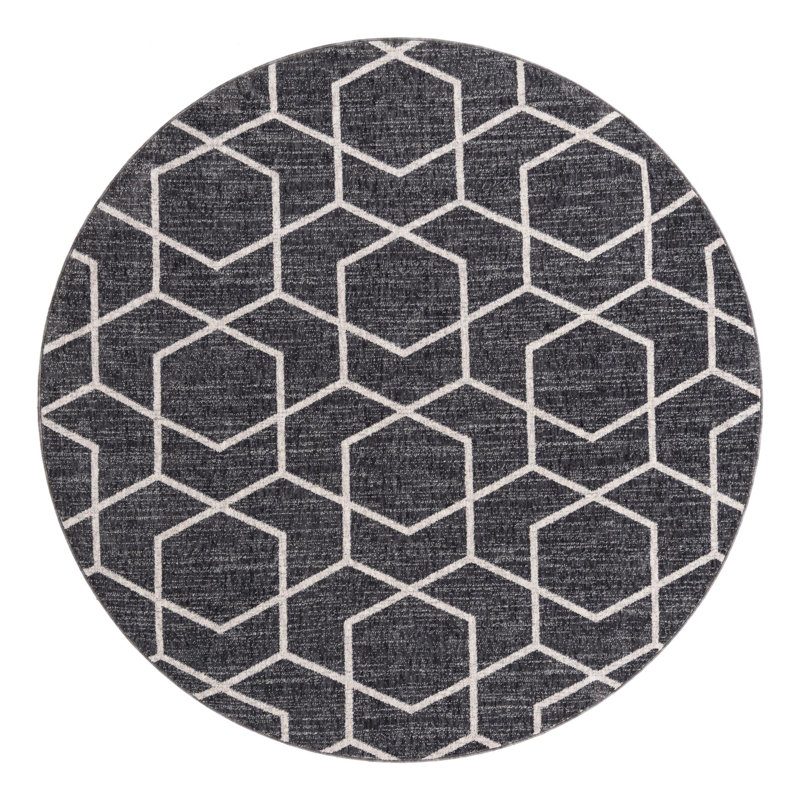 Breze Geometric Indoor Rug, Round 7'