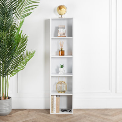 Eloah 132cm H x 32cm W Solid Wood Standard Bookcase
