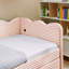 Lit de jour simple en vichy douillet avec deux tiroirs de rangement, avec port USB et adorable tissu en forme de vague-1565181926