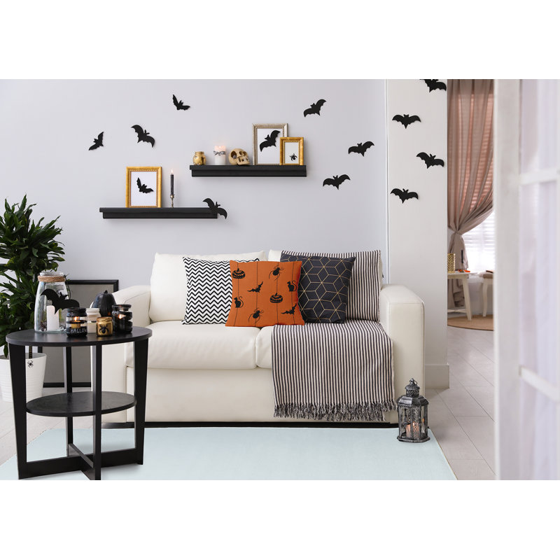 Coussin Halloween, Carré, H 18 po x l 18 po, Poussière d'orange