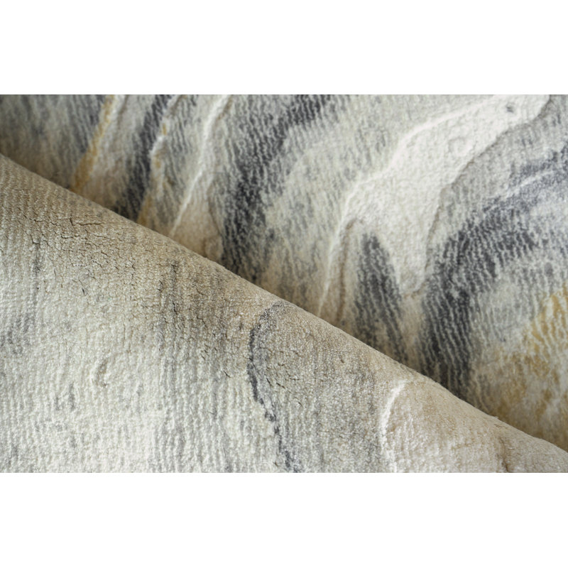 Gianni Abstract Area Rug in Gold/Gray/Ivory, Rectangle 12' x 15'
