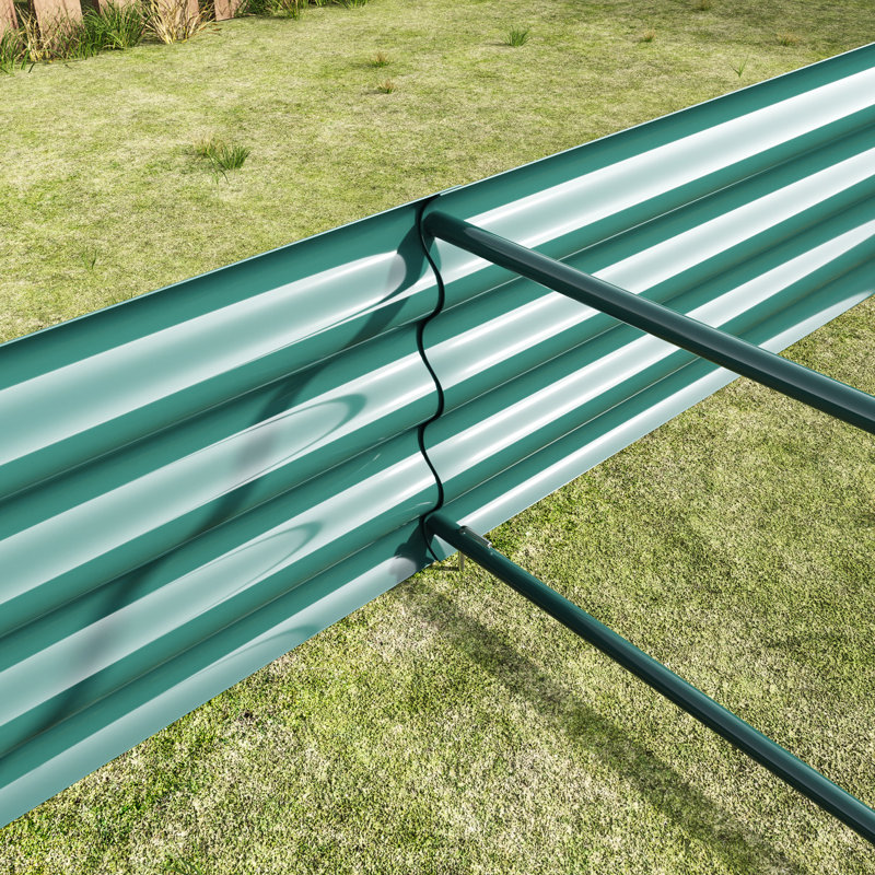 Metal Raised Garden Bed 7.6'X3.7'X0.98' - For Flower, Vegetable, Herb Planting Quick To Assemble, Rust Veggie, Rapid Setup, Rustproof,