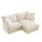 Fabric Sofa Couch With Convertible Ottoman