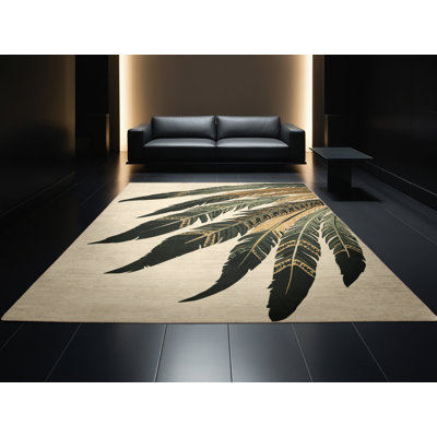 Tapis moelleux moelleux traditionnel beige Dekalb