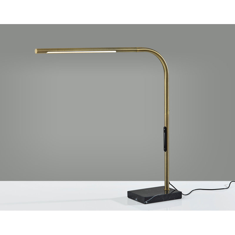 Cullen LED Desk Lamp w. Smart Switch, Antique Brass