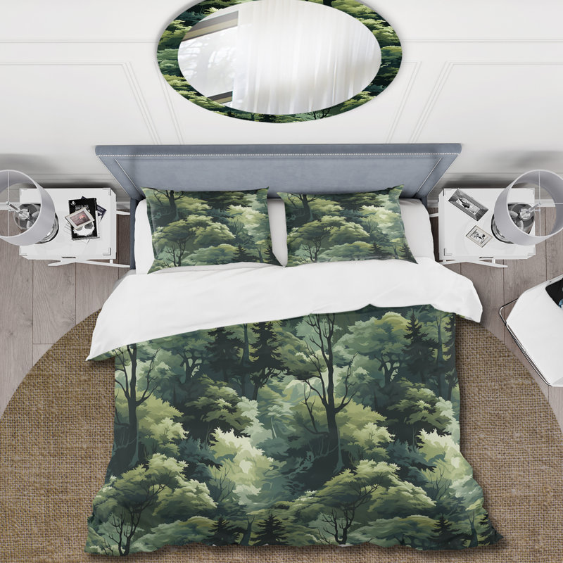 Ensemble de housse de couette Wilderness Forest Harmony Landscape I, Housse de couette pour très grand lit et 2 très