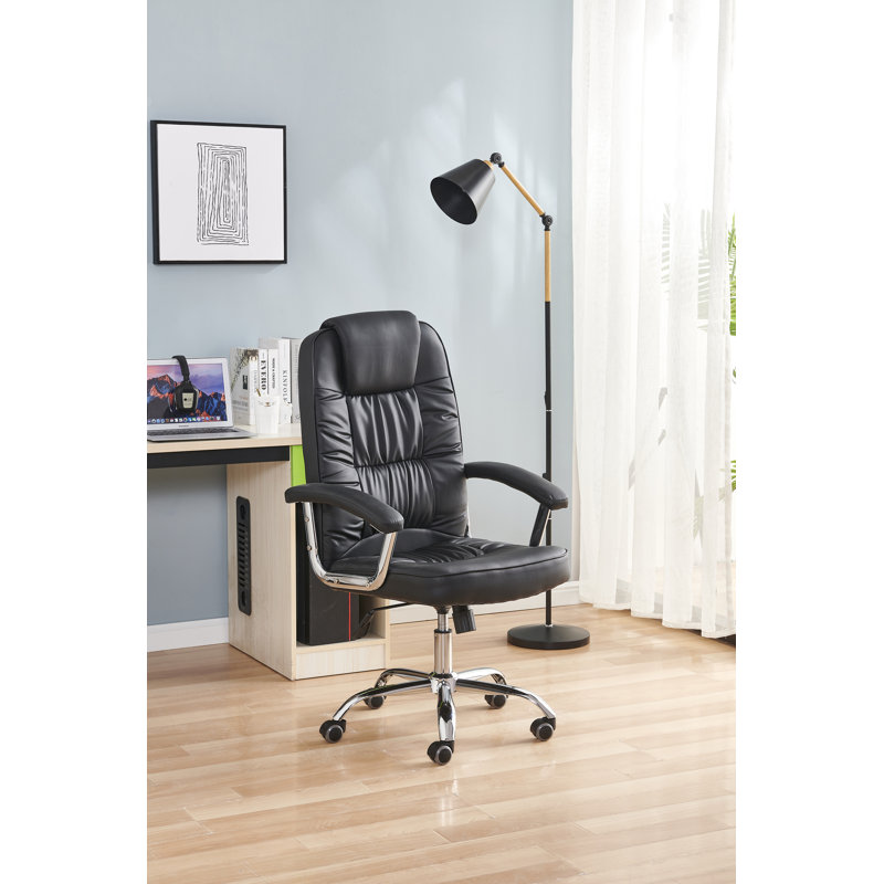 Inbox Zero Lusby Polyurethane Executive Chair with Headrest