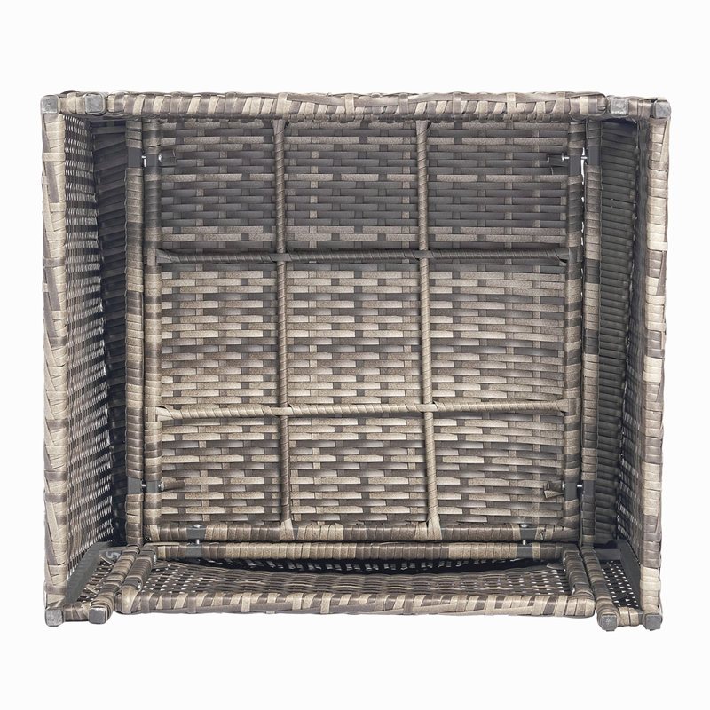 Ensemble de conversation d'extérieur en rotin pour jardin avec canapé pour 2 personnes, Bleu