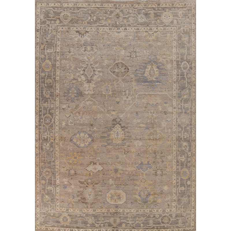 Vegetable Dye Wool Oushak Turkish Area Rug 9x12