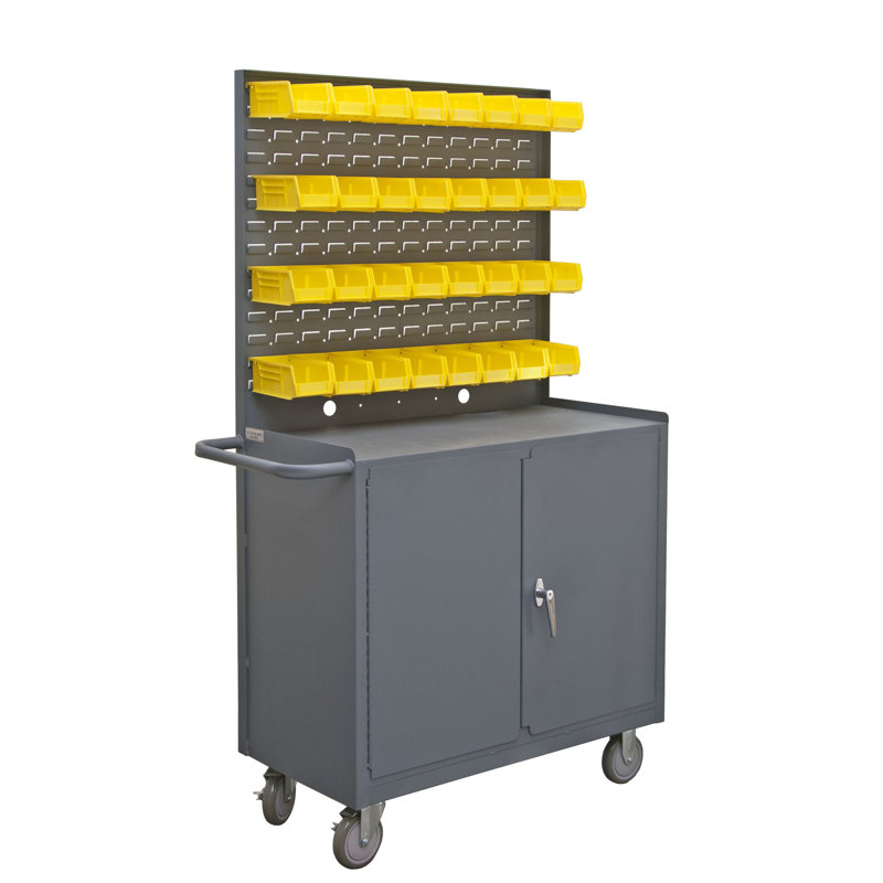 36'' W Steel Top Workbench with Wheels