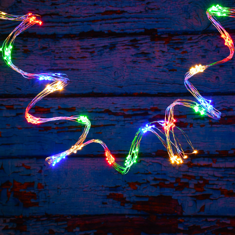 Carsdale Electric Multi Strand LED Fairy String Lights, Silver, Multicolor