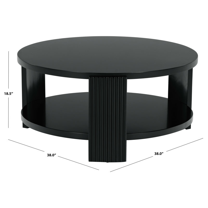 Liabella Round Wood Coffee Table, Black