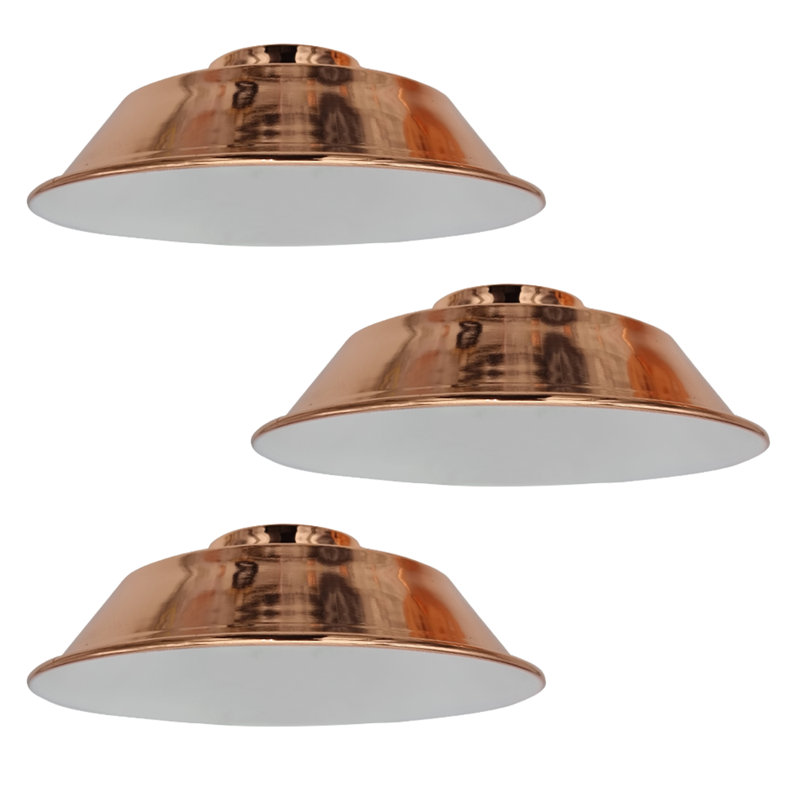 Grasonville 10cm H Metal Bowl Lamp Shade ( Uno ), Orange