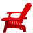 Red Solid Hardwood Chair With Armrest And Umbrella Hole For Patio Deck In Wood Slot Indoor-933492912