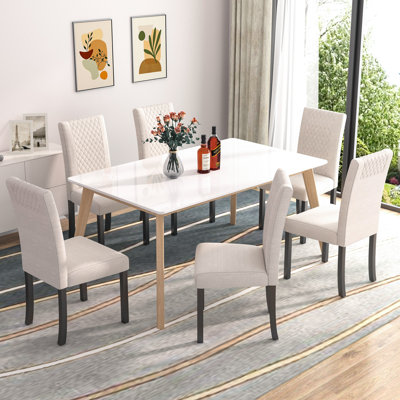 Chaise de cuisine rembourrée 6 pièces