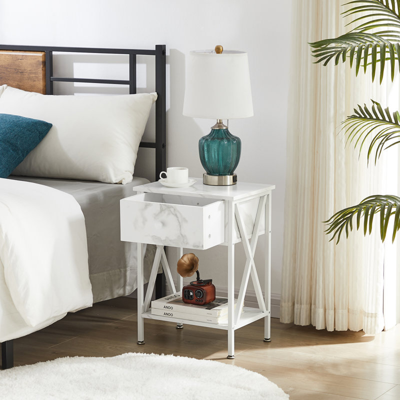 Alsa Steel Piece Bedroom Set, White, Queen