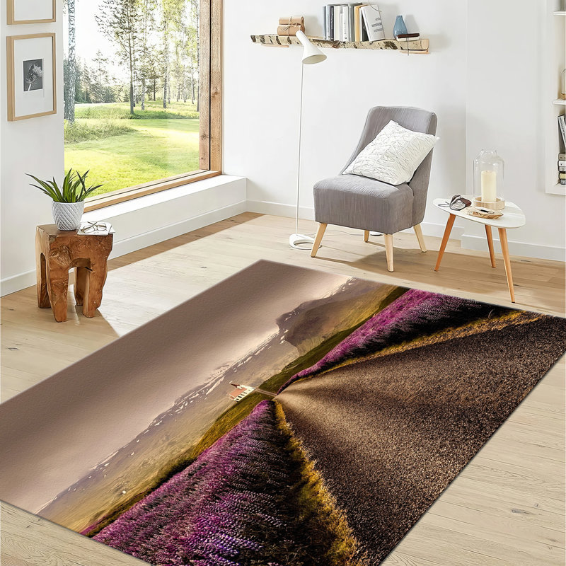 Soft Non-Woven Printed Rug with Subtle Geometric Pattern and Earth Tone Hues for Home Decor Enhancing Living Room Bedroom or Study Area Elegance