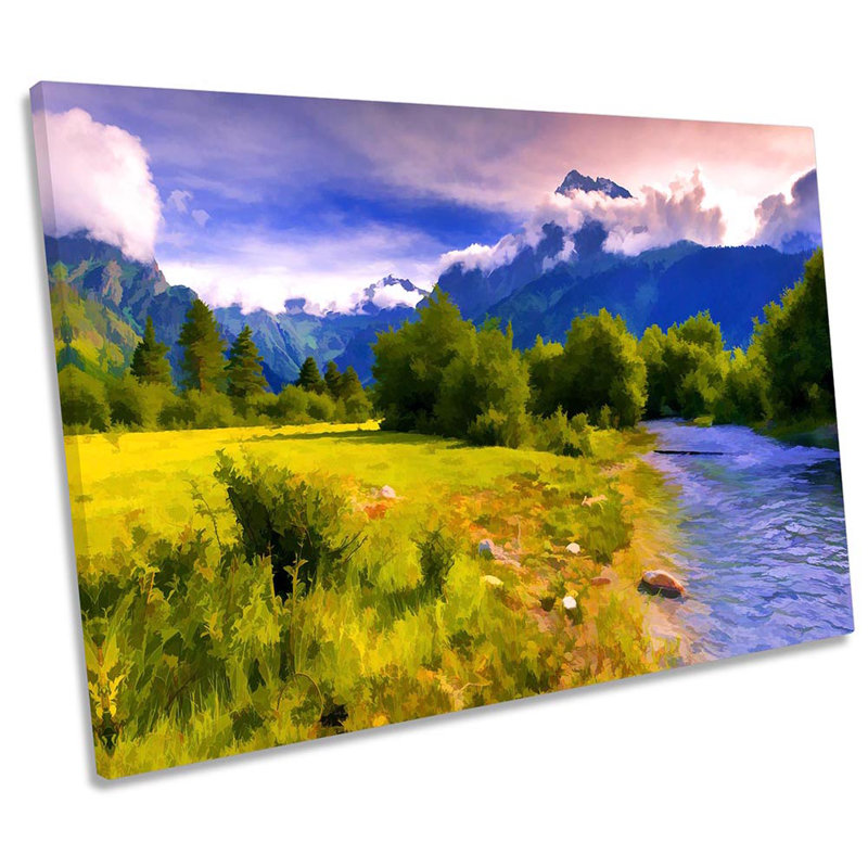 Landscape Digital Mountains - Wrapped Canvas Art Prints, 30.5cm H x 45.7cm W x 2cm D