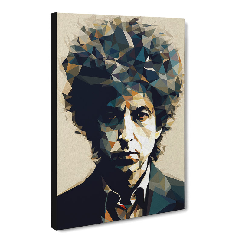 bob Dylan Geometric Art - Wrapped Canvas, 60cm H x 40cm W x 3cm D